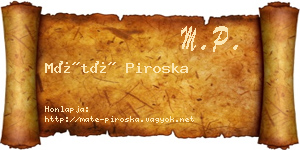 Máté Piroska névjegykártya