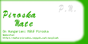 piroska mate business card